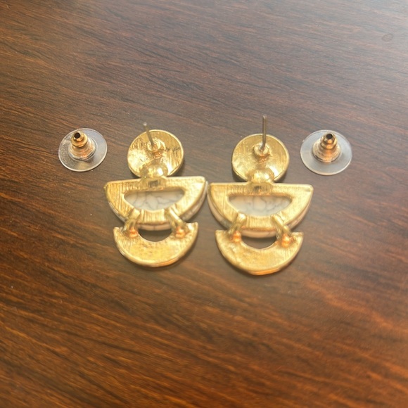 Circle and Half Circle Geometric Earrings NWOT - Picture 3 of 5